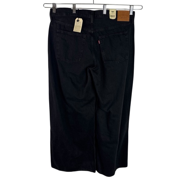 Levi's Women's 33 Baggy Dad Wide Leg Pleated Jeans Washed Black NWT - Picture 4 of 14